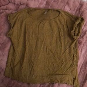 J crew linen tee, olive, size large.